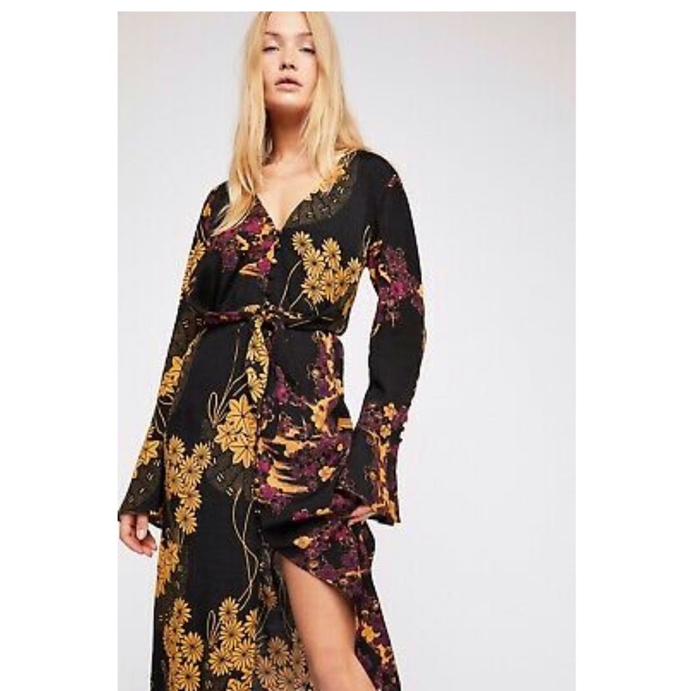 Free People Mixed Print Twist Dress